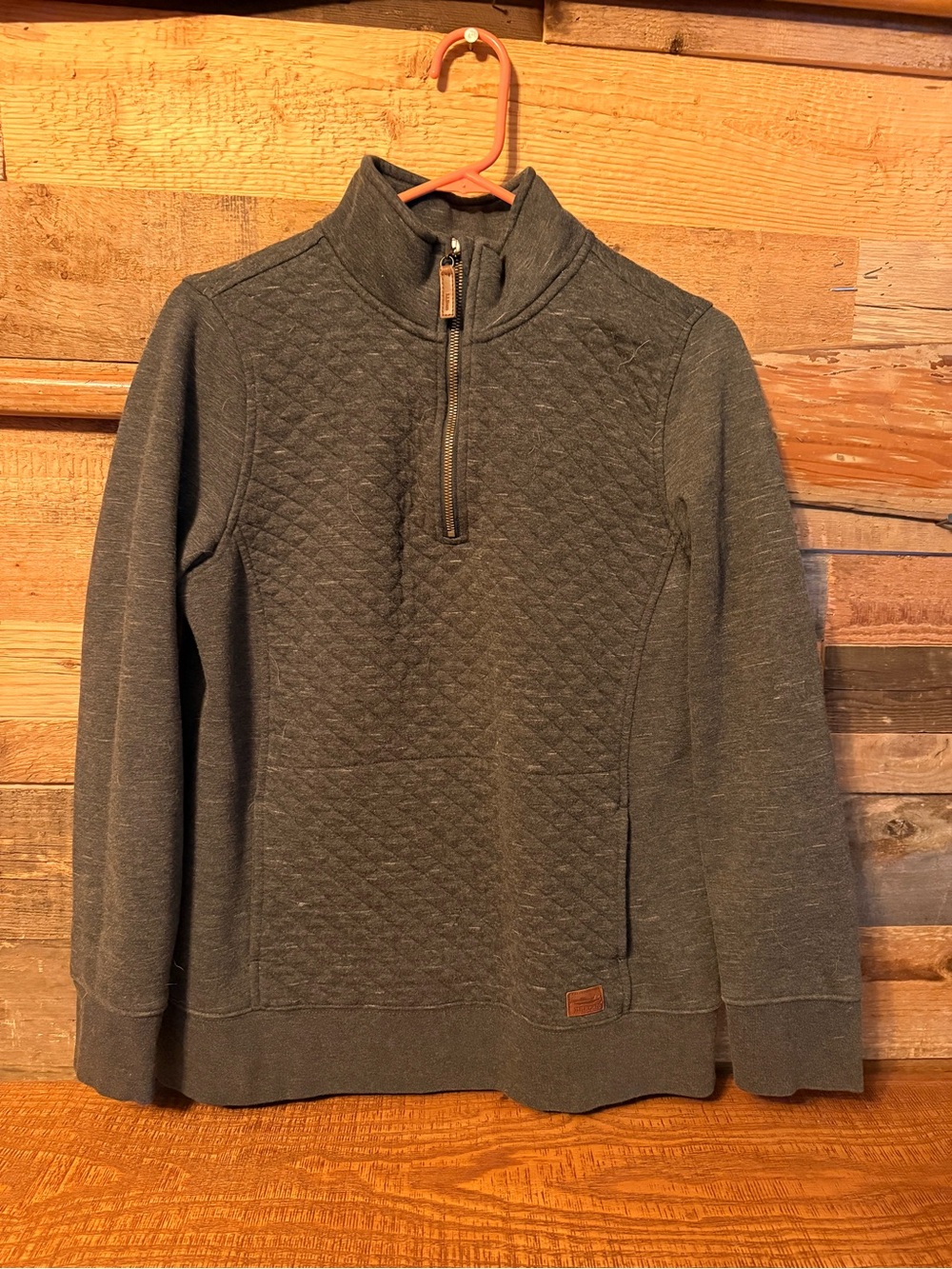 L.L. Bean Women's Quilted Half-Zip Sweater - Charcoal Gray